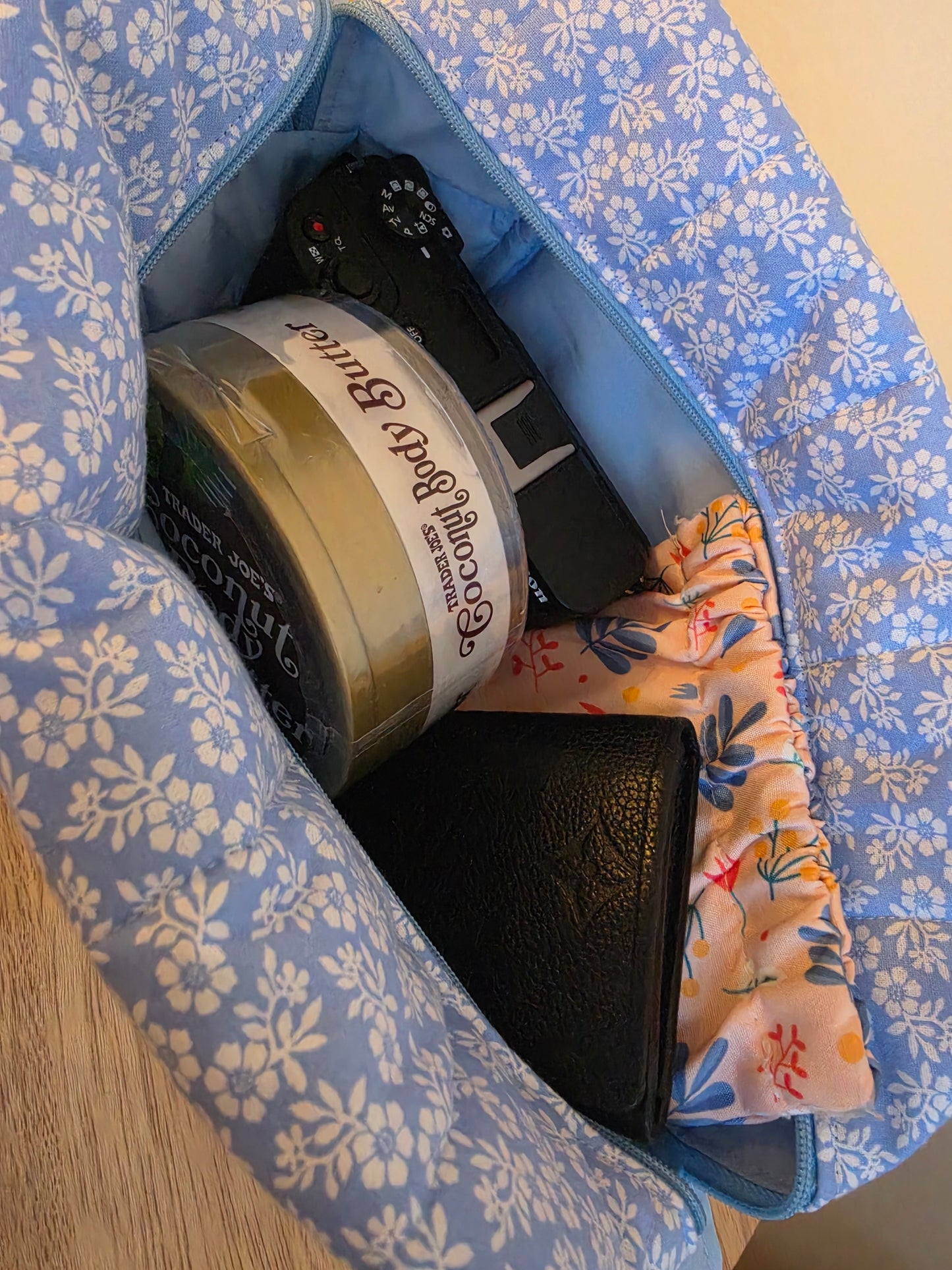 Blue Meadow Large Makeup Bag